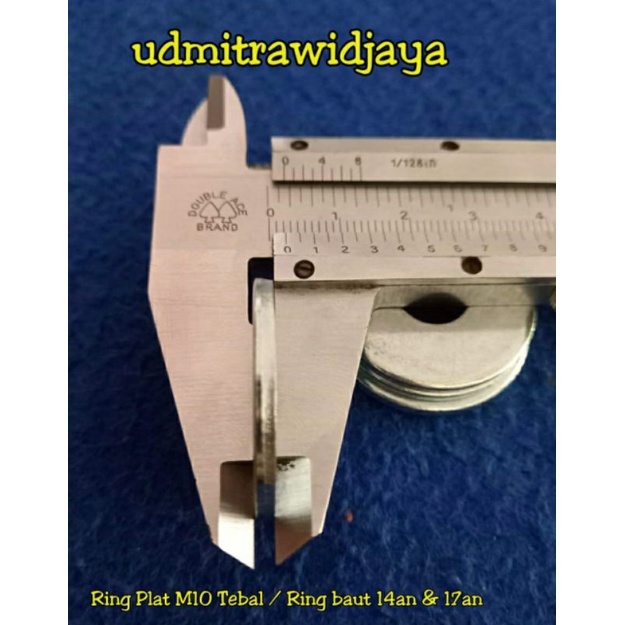 Ring plat galvanis putih TEBAL  M10 / kunci 14 dan 17 an ringplat 17an ring plat tebal M10 lebar 3cm washer plate tebal 2mm ringplat lebar uk 10x20x30mm baut 14an ring tebal baut 14 ring plat galvanis tebal M10 p 1.25 p 1.50