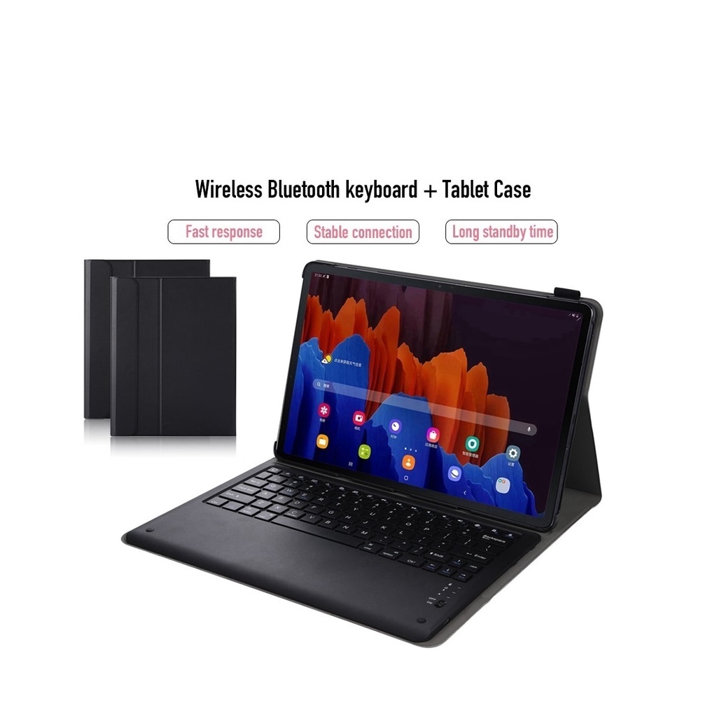 Case Keyboard Samsung Galaxy Tab S8 Plus 5G 12.4 inch 2022 SM-X800 SM-X806 TRIPLEDI Casing Leather Flip TPU Cover