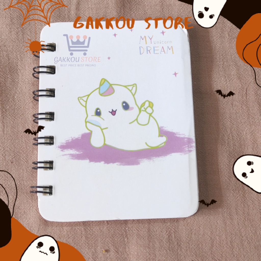 

Mini Book Buku Tulis Alamat A7 Spiral Diary Journal Unicorn Ungu Lucu Aesthetic Cute