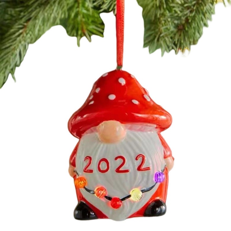 Ornamen Gantung Bentuk Snowman Bahan Resin Dengan Lampu Untuk Pohon Natal