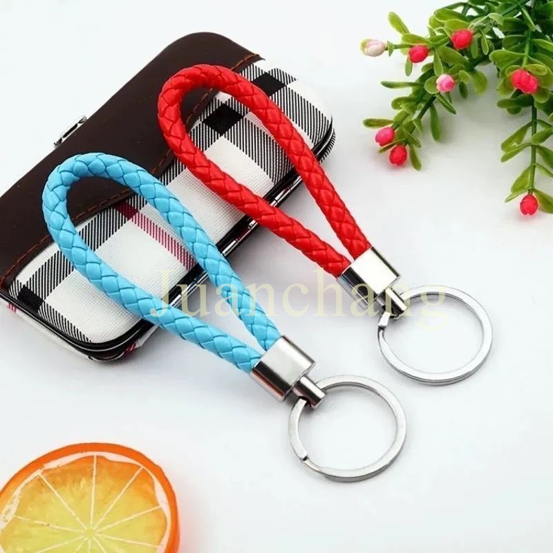 1pc Gantungan Kunci Mobil / Tas Handmade DIY Bahan Kulit PU Untuk Pria / Wanita Gantungan kunci kepang / braid keychain / keychain braid /gantungan kunci mobil / gantungan kunci sepeda motor