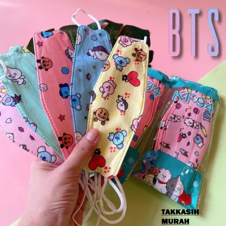 Masker Anak KF94 BTS21 / Masker KF94 Kids Motif BTS KF94 BTS21