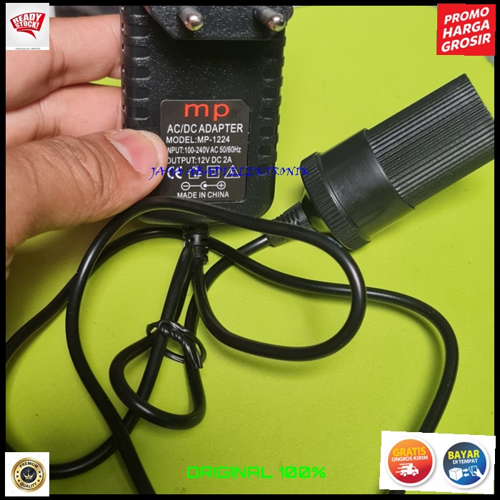 J387ORIGINAL ADAPTOR SOCKET LIGHTER 220 12 V POWER AC DC LISTRIK MOBIL CHARGER WATT ELEKTRONIK TEGANGAN CAS CASAN VOLT SETRUM UNIVERSAL MULTI INDIKATOR STABLIZER VOLTAGE Alat untuk mengubah listrik RUMAH 12v DC menjadi 220v AC  Dengan adaptor ini perangka