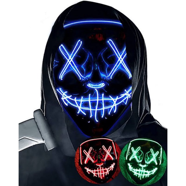Topeng Purge / Mask LED Vendetta / Anonymous Properti Halloween