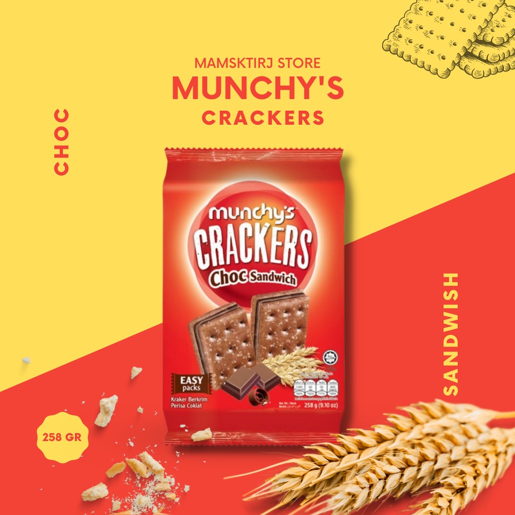 

MUNCHY'S CRACKERS CHOC SANDWICH 258GR