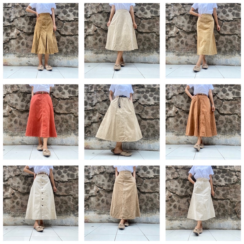 CORDUROY SKIRT THRIFT | Thrift rok | corduroy | long skirt | midi skirt