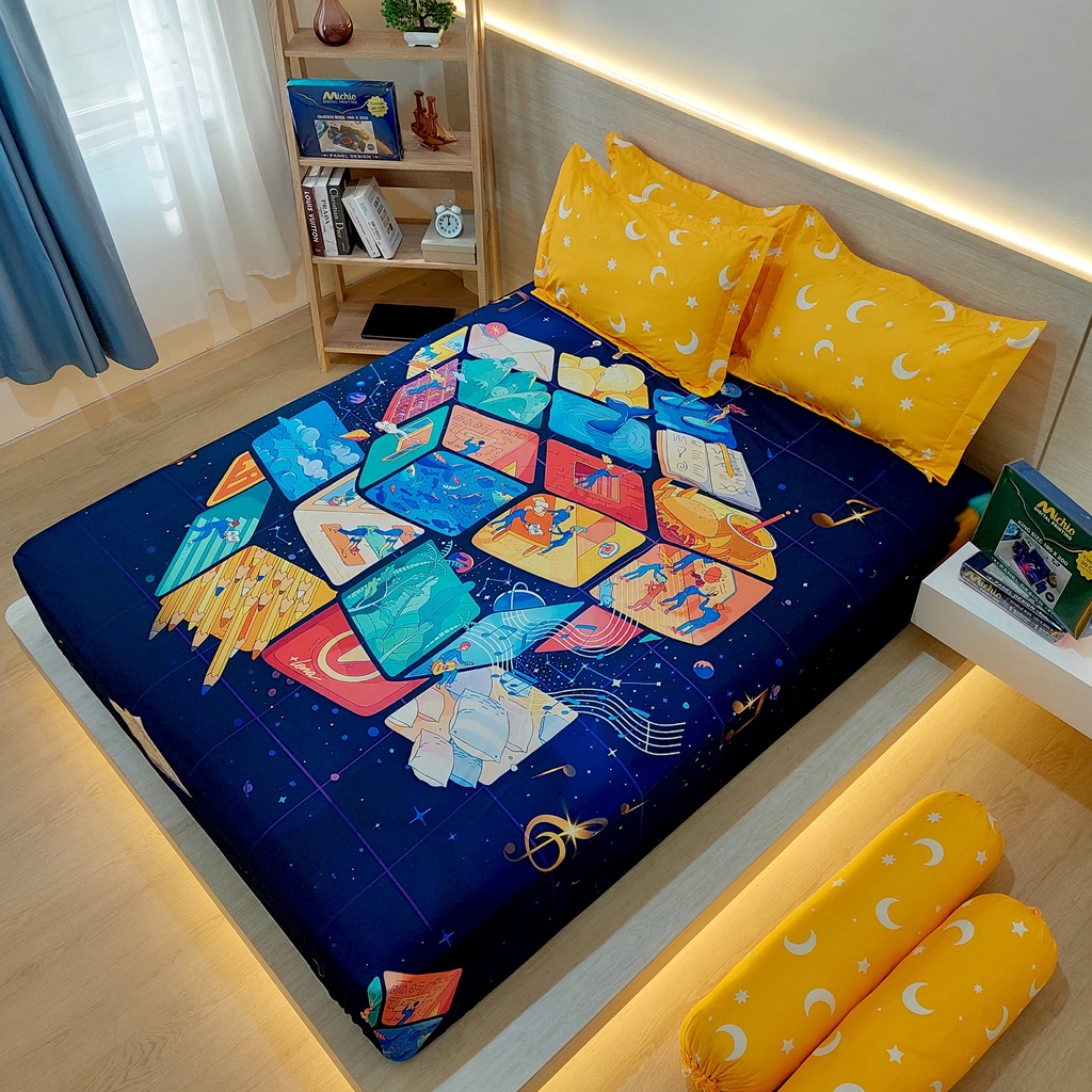 RG Sprei Full Printing Panel Bahan Katun Organik Tinggi 30 ukuran Besar / size 160 x 200 x 30 / size 180 x 200 x 30 / Sprei Digital Printing HD Printing / Sprei Karakter Anak / Sprei Katun Organik / Sprei Queen / Sprei King