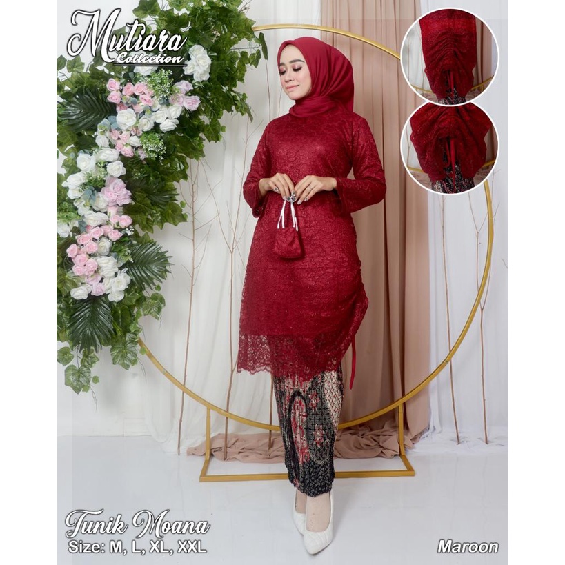 Kebaya tunik moana| Kebaya brukat jumbo | Kebaya pesta | Baju outfit modis cantik kekinian