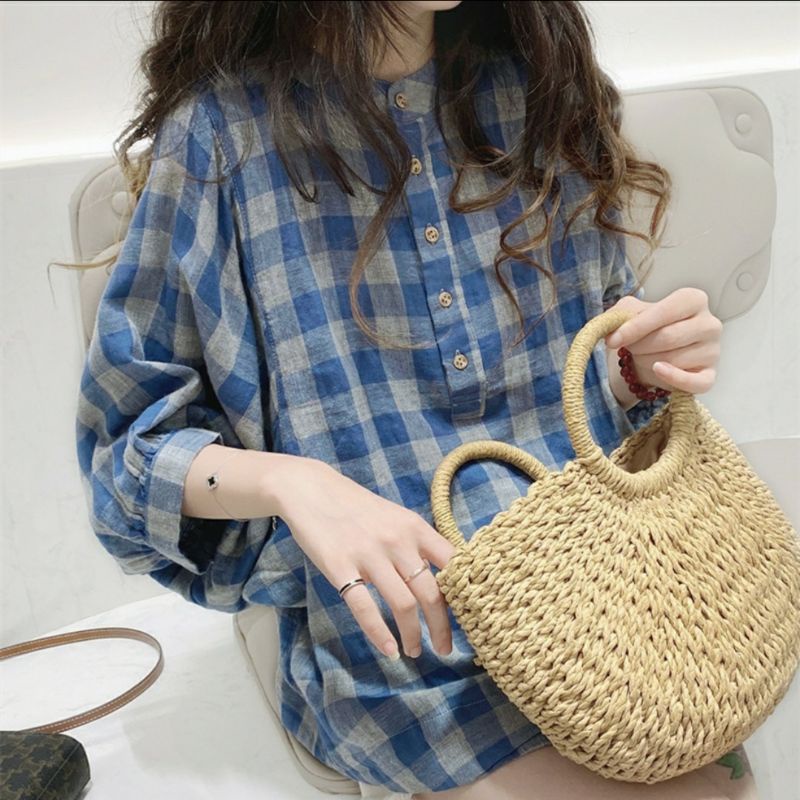 MDLV ~ 8939# Fernanda Double Cloth Plaid Shirt KOTAK BESAR Kemeja Flanel Import