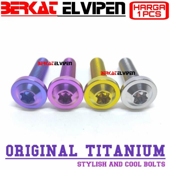 Baut Titanium BIG HEAD M8x30 Drat 12 Panjang 30mm 3cm
