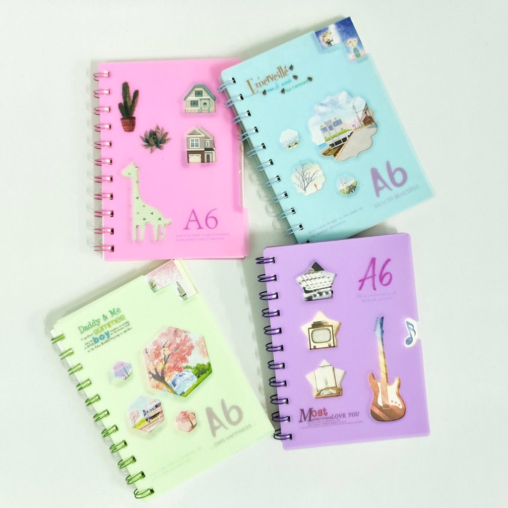 

SOS Buku Tulis Spiral A6-80 Biasa Cover Plastik Warna Motif/Buku Spiral/Catatan/Note Book/Notebook