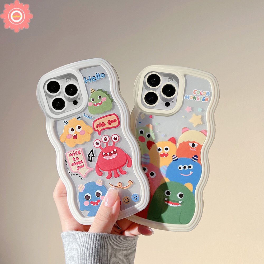 Soft Case TPU Motif Kartun Monster Untuk Oppo A17 A15 A54 A16 A57 2022 A7 A1K A17k Reno 5 6 7 8 4F 4Lite A5s A16s A12 A3s A11K A15s A33 A33 A52 2020