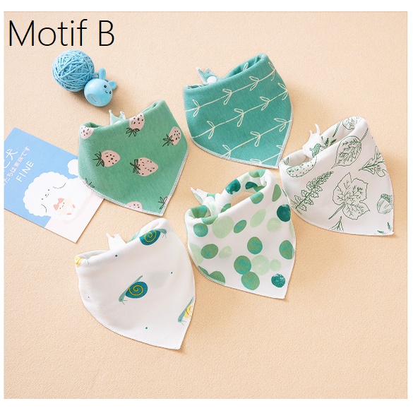 Slabber Bayi Anak / Bibs Anak Bayi / Celemek Bayi [ 5 SET ]