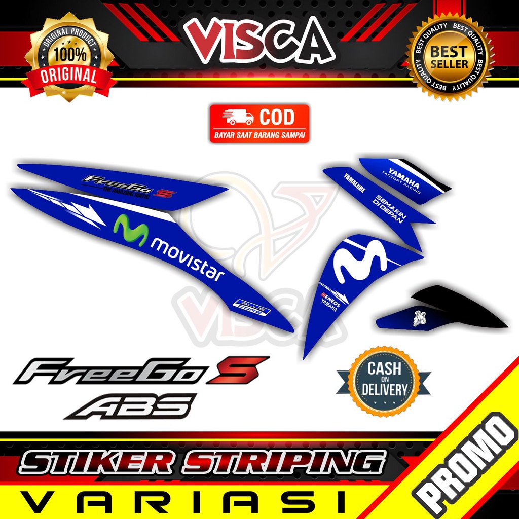 Striping Freego - Stiker Sticker Striping Variasi Lis Yamaha Freego - Striping Hologram Freego Movis