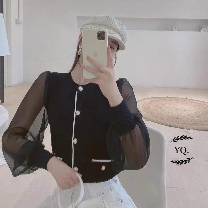 KNIT LONG SLEEVE WANITA BLOUSE IMPORT TOP ATASAN MX210