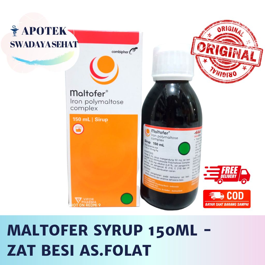 MALTOFER SYRUP 150ML DROPS 30 ML - Obat Vitamin Anemia Kekurangan Zat Besi Asam Folat Hamil Lahir Anak Bayi Drop