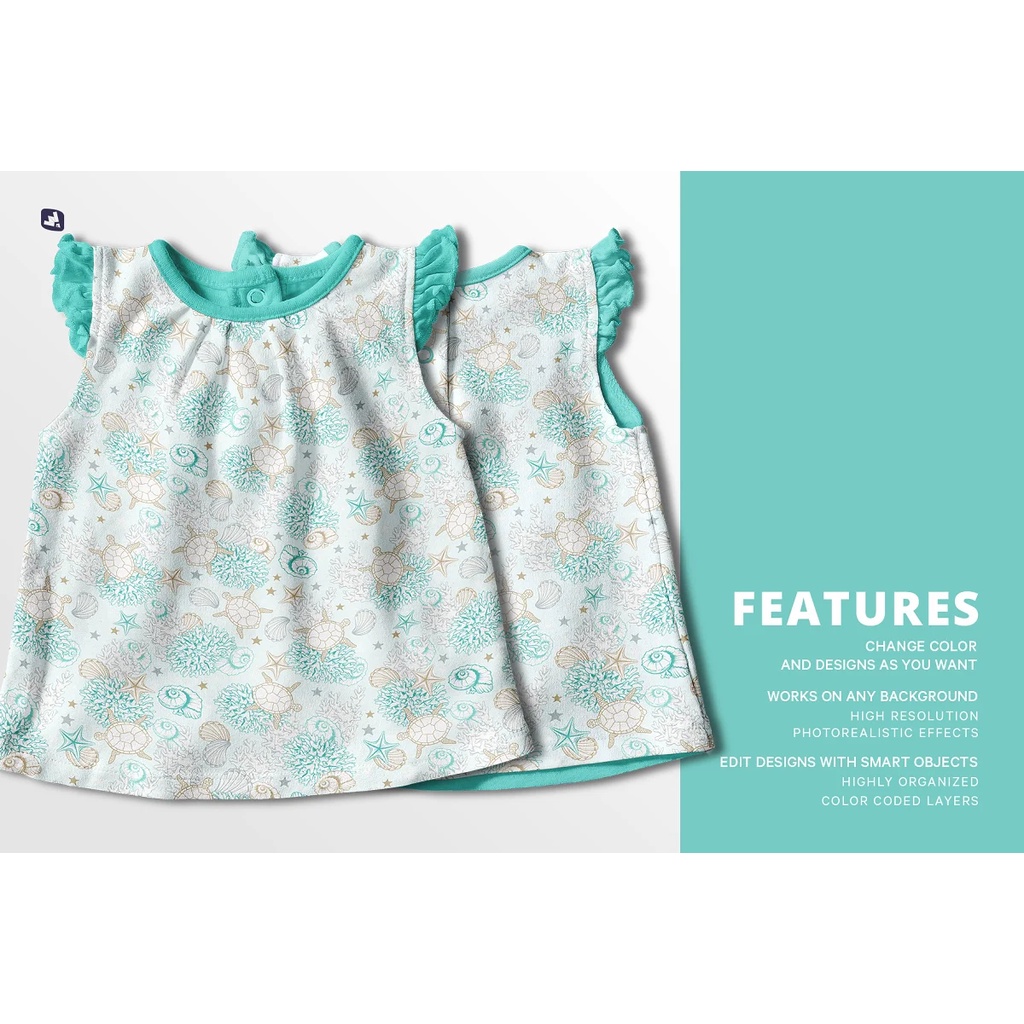 Ruffle Sleeve Baby Girl Top Mockup