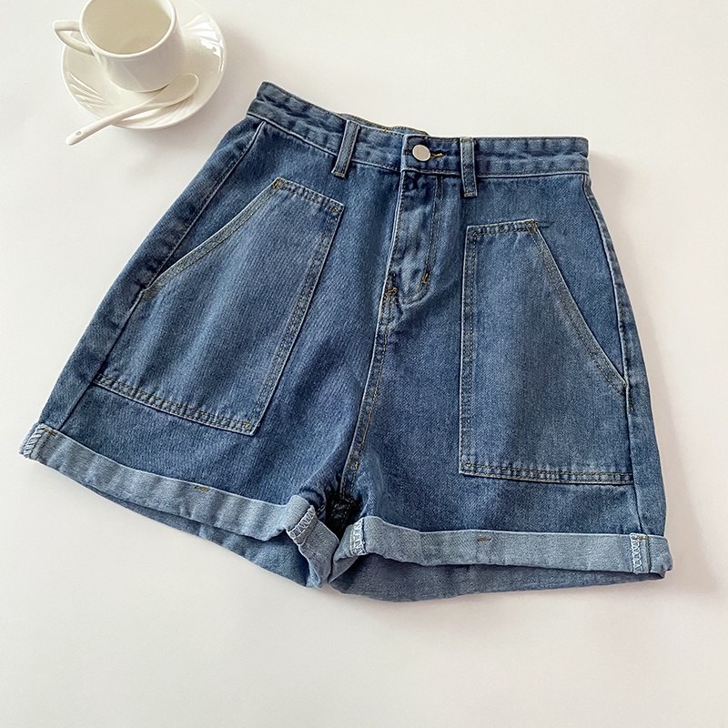 Celana Jeans Pendek Wanita Korea Longga/Kulot Jeans Pendek Hot Pants Jeans (realpict)