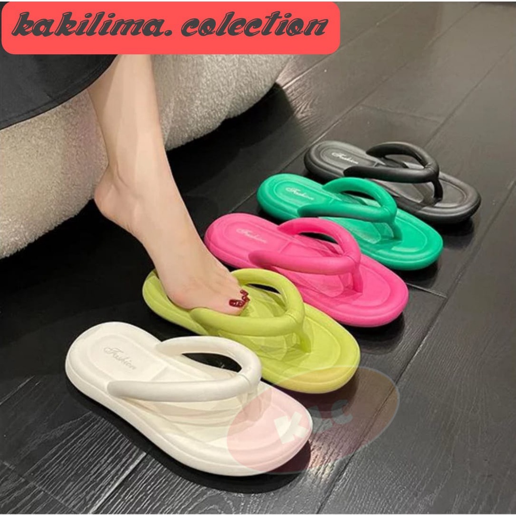 sandal jepit flatform korean sendal eva rubber perempuan