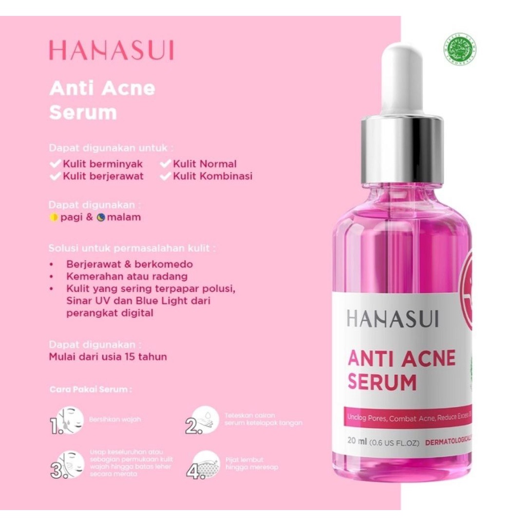 Hanasui Serum Acne - Hanasui Serum Kulit Sensitif & Jerawat