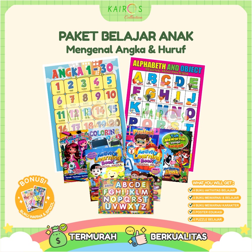 Paket Belajar Anak - Mengenal Huruf dan Angka