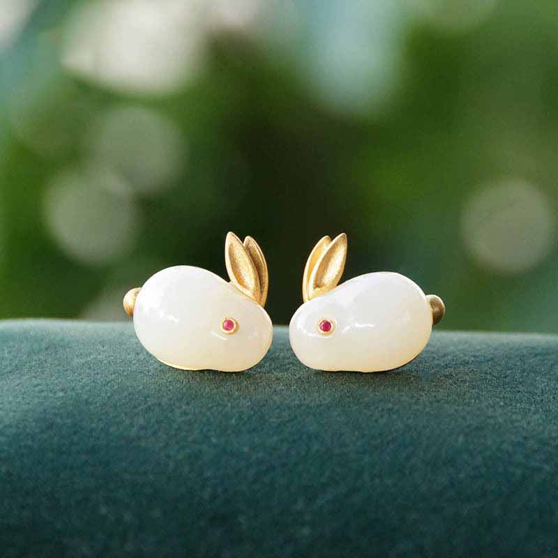 Anting Tusuk Gantung Wanita Desain Kelinci Gaya Trendy / Elegan / Simple Untuk Tahun Baru