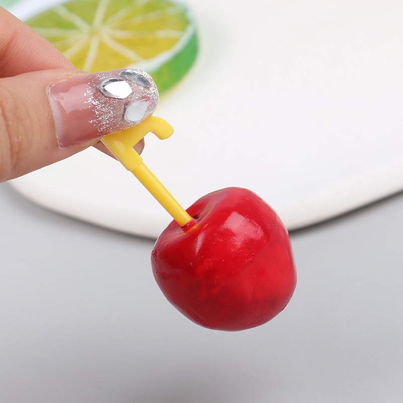 26 Pcs / Set Garpu Buah Kue Portabel Bahan Plastik Motif Kartun Alfabet