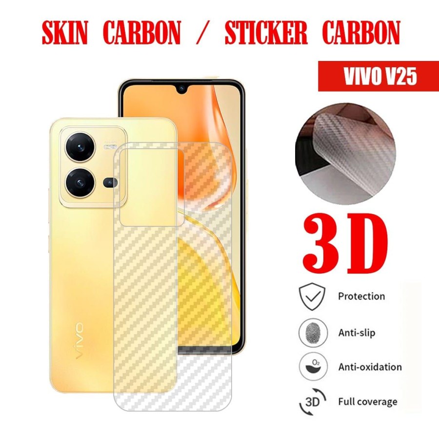 VIVO V27e V27 5G V25e V25 V25 PRO V23 V23e V21 V20 V20 SE BACK SKIN CARBON GARSKIN ANTI GORES BELAKANG