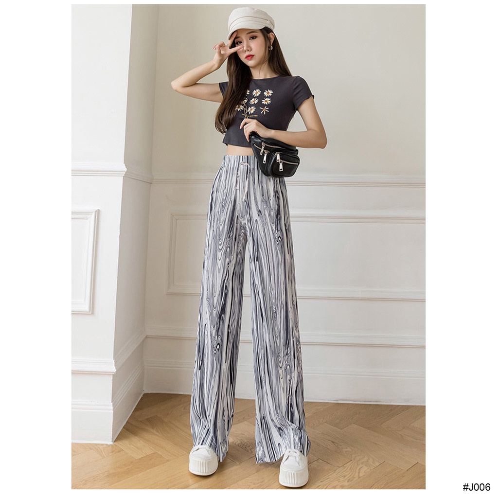 (COD) OH Fashion Wendy Pants Celana Printing Knitt Wanita #J006