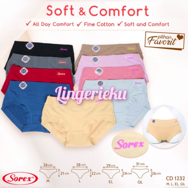 Sorex 1232 CD Celana Dalam Wanita Soft Comfort Basic Midi Katun