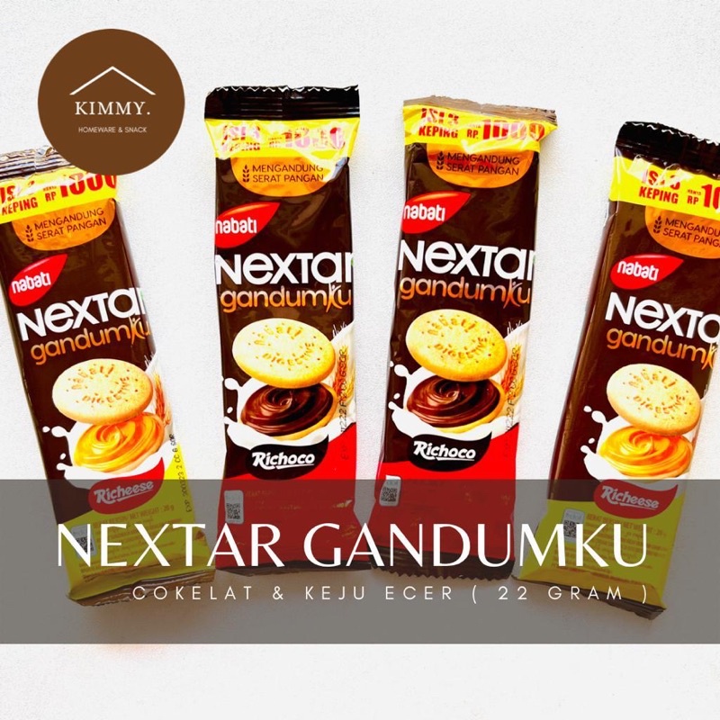 NEXTAR GANDUMKU 22 GRAM ECER / BISKUIT GANDUM ISI COKELAT / NABATI GANDUM / KUE GANDUM
