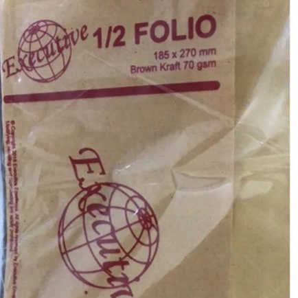 

[100pcs] Amplop Coklat ukuran 1/2 Folio F4