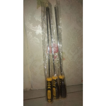 obeng plus magnet 12 inch gagang karet leher panjang