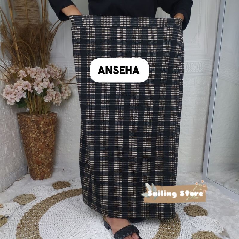 [ COD ] ROK SPAN JUMBO MOTIF KOTAK KOREA / MAXI SKIRT SPAN PREMIUM SUPER JUMBO / ROK KERJA SPAN / RO