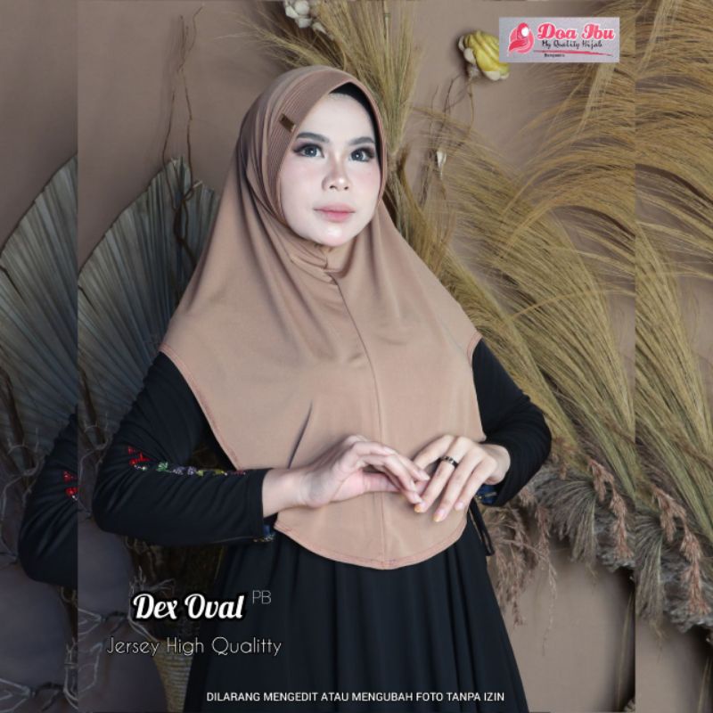 TERBARU HS HIJAB/BERGO/KHIMAR DEX OVAL POLOS ORI DOA IBU
