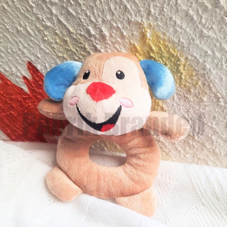 pabrik branded Fisher price puppy Ring Rattle Grabber Baby Comforter Plush anjing domba kucing rabbi