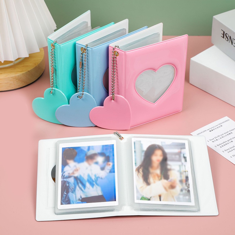 Album Foto 3inch Hollow Love Heart Cover Pemegang Photocard Instax Mini Album Untuk Kartu Collect Book