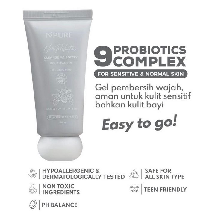 B19-B20 N'PURE noni probiotics cleanser face cleanse me softly full travel mini size pembersih wajah sabun cuci muka perawatan kecantikan mandi melembabkan noni npure original murah termurah asli toner essence facewash wash