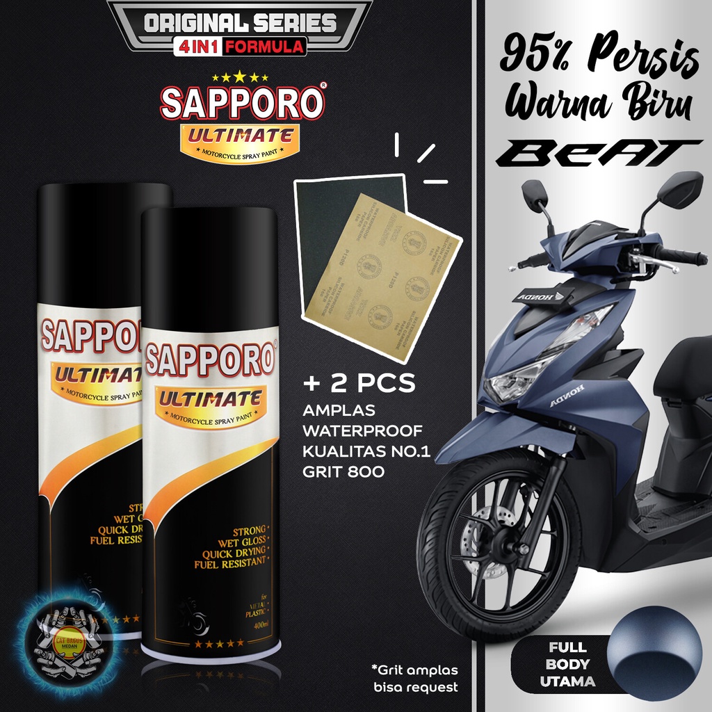 PAKET BIRU DOFF BEAT SAPPORO ULTIMATE 4 IN 1 OH03 DELUXE MATTE BLUE HONDA STREET ORIGINAL CAT SEMPRO