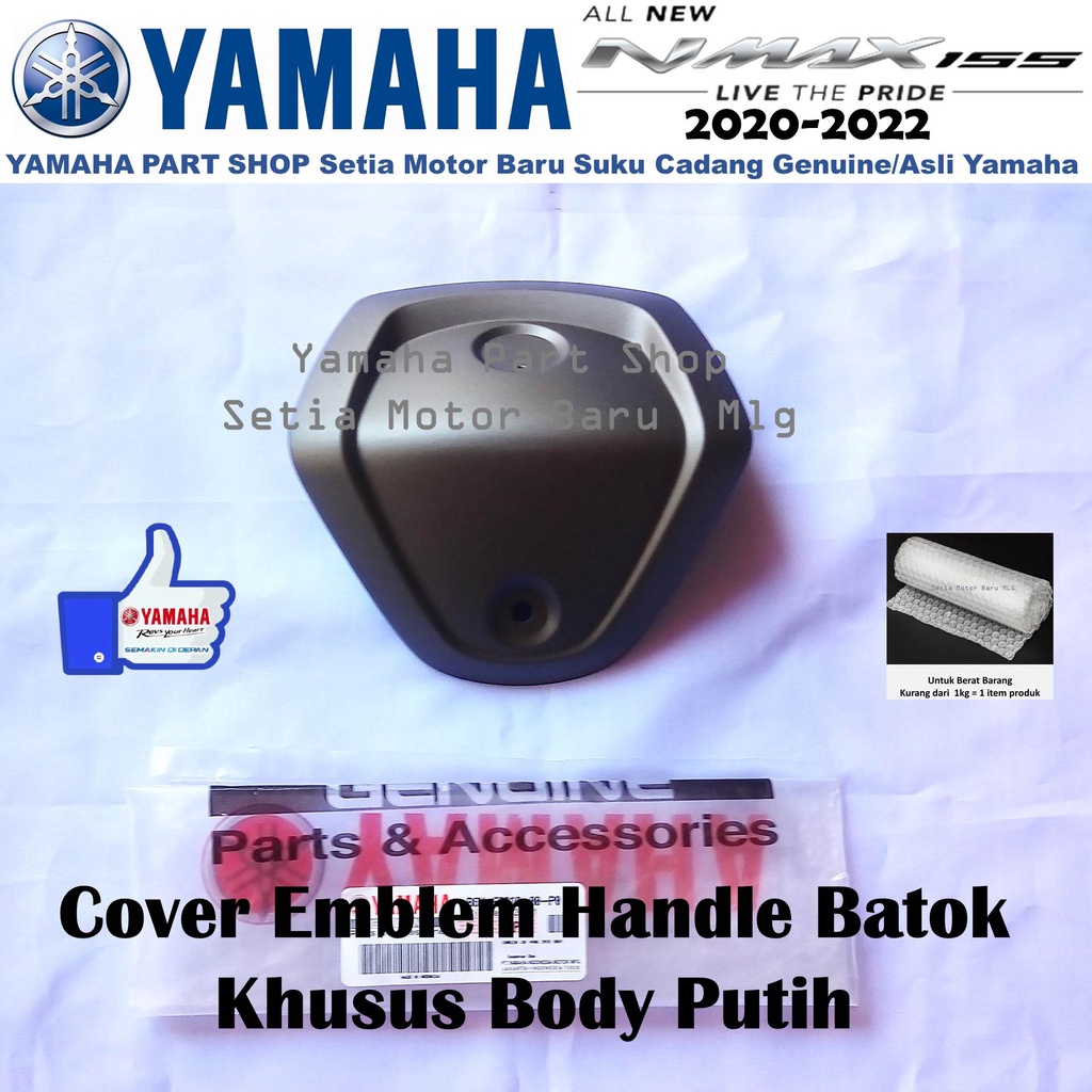 Tutup Cover Emblem Handle Batok Stir Stang All New N Max Nmax 2020 Body Warna Putih Asli Yamaha