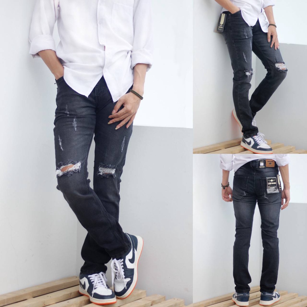 CELANA PANJANG JEANS SOBEK SOBEK S M L XL JEANS RIPPED DENIM 28 30 32 34 JEANS DENIM ORIGINAL TREND 