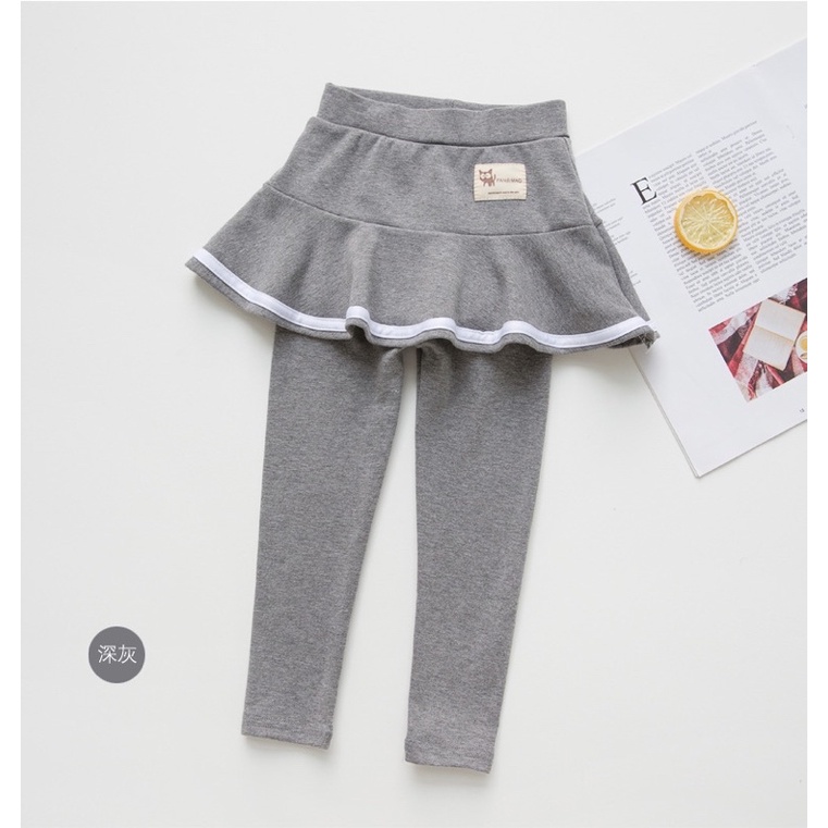 [Mr.Gabor] legging rok SPORTY tebal list putih anak perempuan