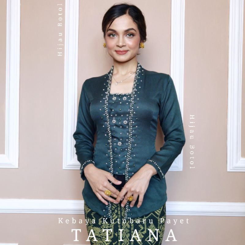 Atasan Kebaya Kutubaru Full Payet Mutiara Lengan Panjang Tatiana