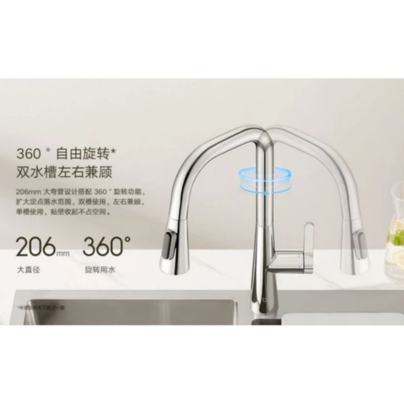 Mijia Pull-out Kitchen Faucet S1 Double Water Brush Keran Kran Air