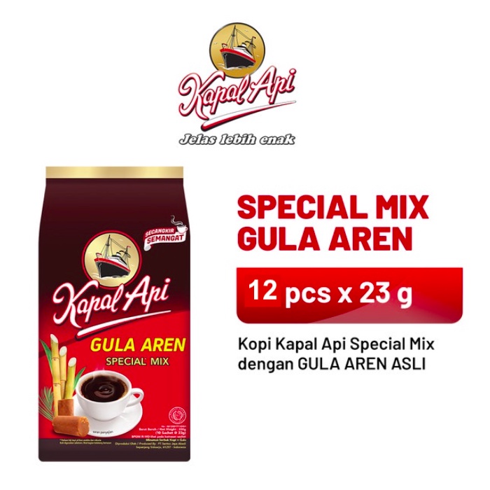 Jual Kopi KAPAL API Special Mix Gula Aren 1 Renteng 12 x 23 gr | Shopee