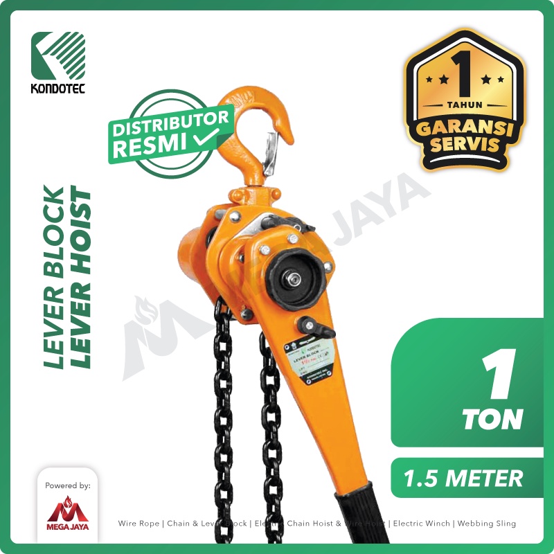 KONDOTEC Lever Block / Lever Hoist 1 Ton x 1.5 Meter