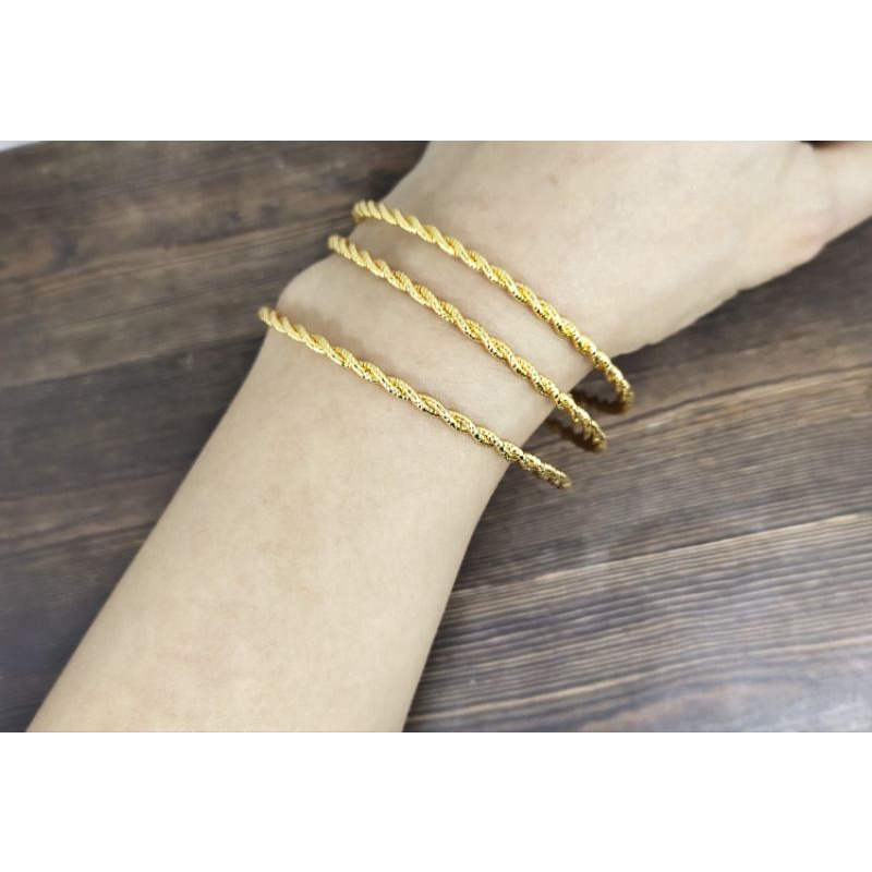 Fifi Fashion Gelang Keroncong Lilit Tambang Fashion Model Perhiasan Lapis Emas Antikarat