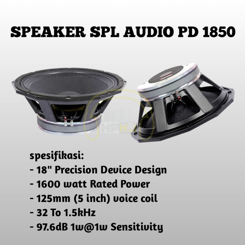 SPEAKER KOMPONEN SPL AUDIO PD 1850 18IN Speaker Spl 18 inch pd1850