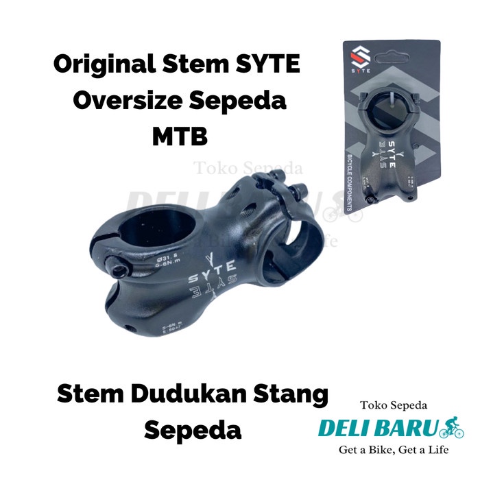 SYTE stem hitam ext 50 mm dudukan stang oversize 31,8 mm sepeda MTB
