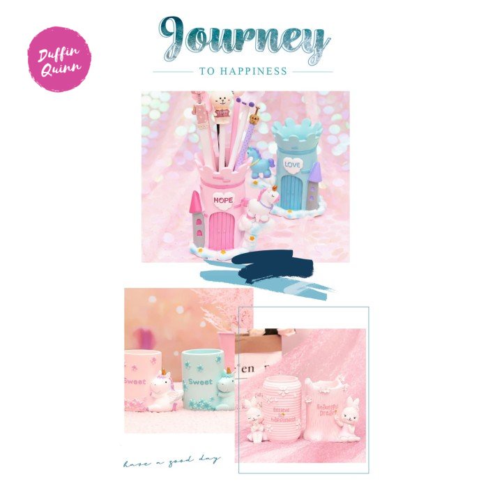 

Tempat pen pensil unicorn container pajangan meja